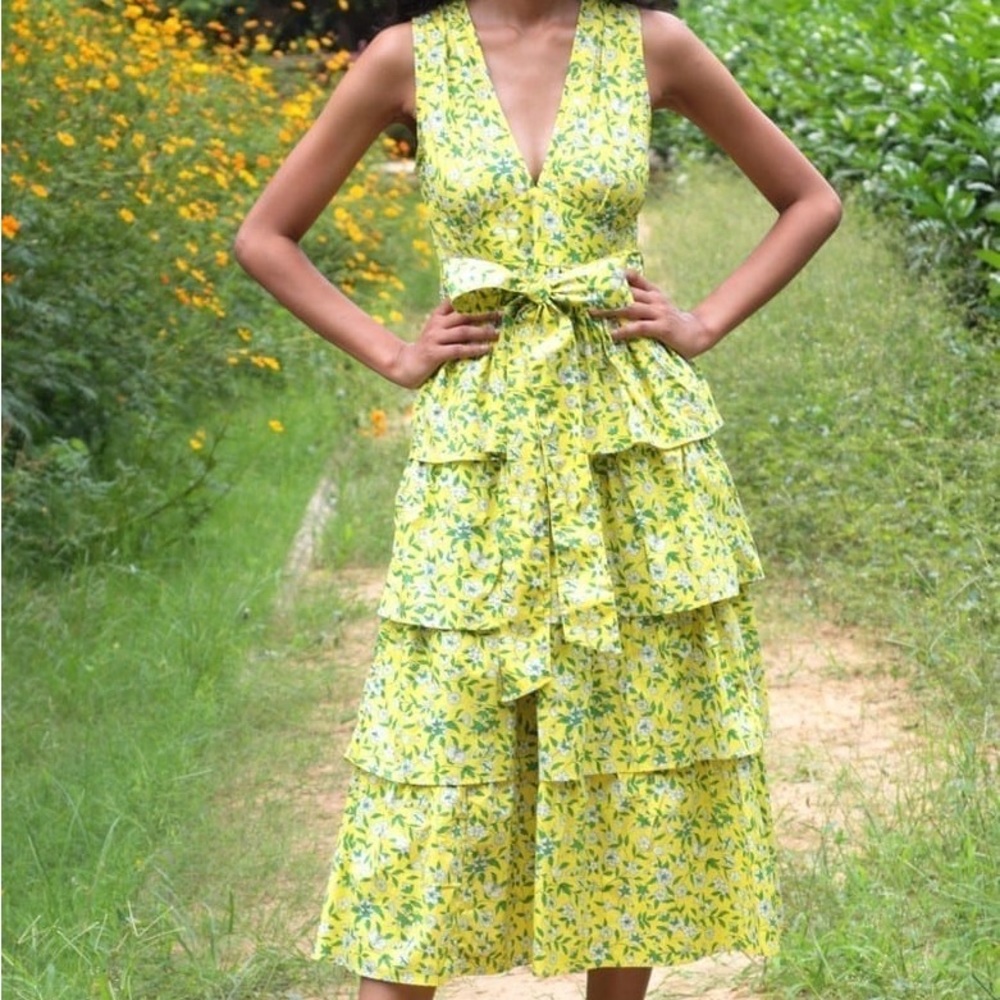 Banjanan Eliza Ruffled Midi Dress, Size M
